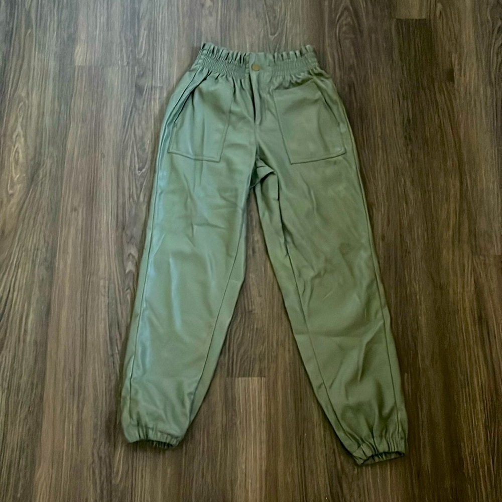 Vegan Leather Jogger Pants